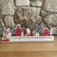 1 pieza Decoración de Cuenta Regresiva Navideña, Diseño de Papá Noel, Muñeco de Nieve, Árbol de Navidad y Coche Rojo, Adecuado para Decoración de Fiesta en el Hogar, Decoración de Sala de Fiesta de Invierno, Letrero de Llegada de Navidad, Regalo de Navidad - Ver 6