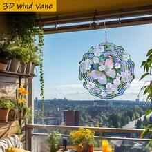 Butterflies Fluttering In Blooming Flower Garden, With Rotating Hook, 360° DIY Creative Wind Spinner, Four Seasons Creative Style Wind Spinner Set, Wind-Powered Rotation, Easy Installation, (Pendant Not Included) Random Style - A - View 7