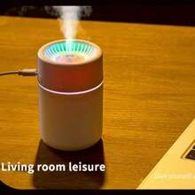 Humidificador Mini USB Portátil Difusor de Aromaterapia, Niebla Fina 360° Luz RGB Colorida Silencioso Humidificador Pequeño, Adecuado para Coche, Escritorio, Dormitorio - Mist - Ver 10