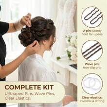 300pcs Hair Accessories Set: Includes Brown Hair Clips (U-Shaped And Straight Metal Hairpins) And Transparent Elastic Hair Ties, With Storage Box, Professional Tools For Creating Updo Hairstyles. - 300 Pcs - View 7