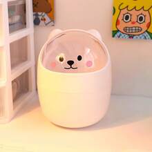 1PC Desktop Trash Can, Mini Flip Lid Household Waste Paper Basket, Cute DIY Girl Style Paper Bin, Covered Office Storage Box, Can Be Used As Pen Holder - Multicolor - View 15