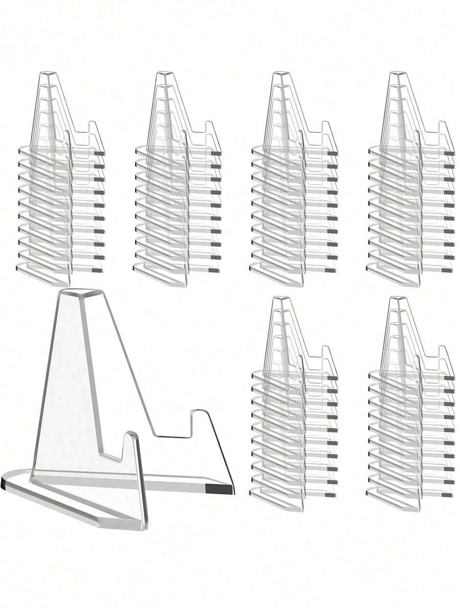 1/5/10/20pcs Acrylic Card Display Stand Frame Support Base Decorative Card Holder Suitable For Various Cards Mini Card Holder Paper Table Number Holder Base Halloween Christmas Wedding Party - X - View 1