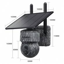 INQMEGA 4G SIM Wireless Solar PTZ Camera With Solar Panel, Two-Way Audio, Security Protection, CCTV Camera, Battery Cam - Army Green - View 10