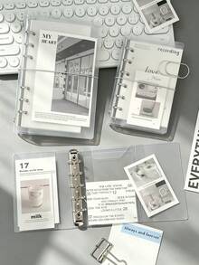 M5/A6/A7 PP Loose-Leaf Binder, Portable Transparent Loose-Leaf Binder, Photo Storage Bag, Transparent Sticker Album, Loose-Leaf Sticker Album And Photo Album | Budget Planner, Office Diary, Suitable For School, Planning Enthusiasts, Commuting And Storage - Binder - View 7