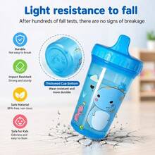 1PC 300ml/10oz Duck Spout Sippy Cup, Cute Animal Pattern/Colorful Gradient Water Bottle, Portable Cup, Anti-Drop Anti-Leak PP Water Cup, Suitable For Daily Use - Multicolor - View 7