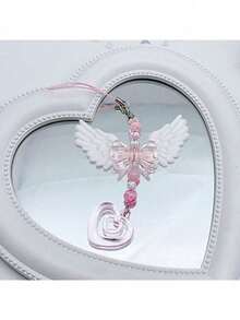 1PC Exquisite Girls Angel Heart Beaded Phone Chain Accessory, Popular Girls Keychain Backpack Hanging Chain - Image Color - View 4