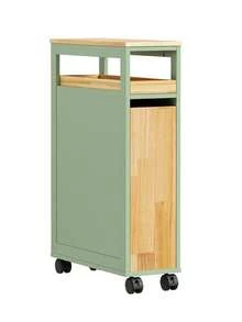 SoBuy | Rolling Storage Cart With Drawers | Slim Utility Trolley On Wheels For Kitchen Bathroom Small Spaces | 50*20*79 Cm | Load Capacity 22 Kg - Green - View 2