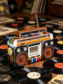 549pcs Vintage TV Building Block Model, Nostalgic Stress Relief Handmade, Retro Home Appliance Theme Stickers/Desktop Display Decoration, Suitable For Vintage Enthusiasts, Relaxing Daily Leisure Activity - Multicolor - View 9