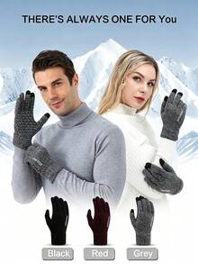 Winter Gloves For Men And Women, Warm In Cold Weather, Touchscreen, Neutral Non-Slip Knitted Elastic Cuffs,Atv Riding Outfit Women - Multicolor - View 5