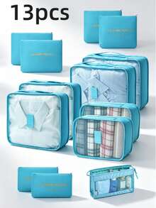 3pcs/Set Full Set Travel Storage Bags Luggage Clothing Cosmetics Compartment Organizer Bags - Multicolor - View 4