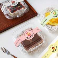 50 Stücke glänzende Cupcake-Versiegelungsaufkleber, dekorative Etiketten für Backwaren- und Dessertverpackungen für Kunststoff/Stoff/Holz/unregelmäßig geformte Oberflächen, Einweg-Kuchen-Versiegelungsaufkleber mit englischem Text & Kuchenmustern, süße Bäckerei-Dekorationsartikel für Geburtstage - Verschiedenfarbig - Übersicht 6