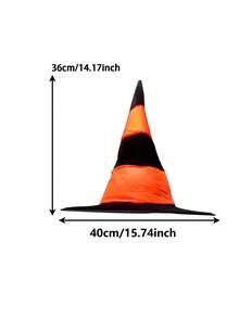 1 pieza Sombrero de bruja clásico negro puntiagudo, sombrero de disfraz de Halloween unisex con estampado de araña y calabaza, adecuado para fiesta de disfraces, accesorio de decoración para fiesta de Halloween de Trick or Treat - Sombrero de bruja para fiesta - Ver 12