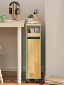 SoBuy | Rolling Storage Cart With Drawers | Slim Utility Trolley On Wheels For Kitchen Bathroom Small Spaces | 50*20*79 Cm | Load Capacity 22 Kg - Green - View 11