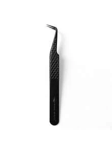 1pc Precision Eyelash Extension Tweezers, Stainless Steel Ultra-Hard Black Anti-Static Lash Tool For Isolation, Picking And Professional Salon Use, Winky Beauty - Black - View 10