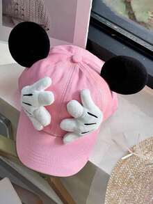 Disney, 1pc Cute Mickey & Minnie Ears Baseball Cap, Adjustable Outdoor Cartoon Casual Hat, Designed With Mickey Hand Details And Ear Decorations, With Its Adorable Cartoon Style, It's Perfect For Theme Park Visits, Outdoor Sports, Daily Wear, Travel, Parties And Holiday Occasions. Unisex Design - An Ideal Gift For Friends And Family! (Men's Baseball Cap, Women's Baseball Cap, Summer Sun Hat) - Red - View 11