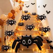 9pcs 100cm Large Spider And Mini Spider Party Decoration Cartoon Foil Balloon Set For Halloween Party - View 3