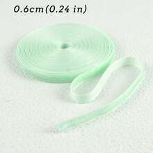 6/10/15/20/25mm Light Green Flocked Ribbon Mixed Sizes 5 Yards Vintage Flocked Satin Ribbon Suitable For Christmas Tree Decoration, Gift Wrapping, Bouquet Tying, Wedding Decor And Various Handmade DIY Crafts - View 12
