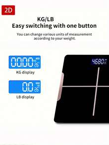 Timbangan Kamar Mandi/Ruang Foto Presisi Tinggi/Timbangan Elektronik/Akurat/Layar LED dan Tampilan Suhu (Dapat Beralih antara KG dan Pound)/Cocok untuk Gym/Favorit Wanita, Mengukur Berat Hingga 400 Lb/180kg, Deteksi Suhu, Menggunakan Baterai AAA (Tidak Termasuk) - MultiWarna - View 11
