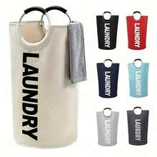 92L Extra Large Laundry Basket With Soft Padded Handle - Foldable Multi-Functional Storage Bin, Suitable For Bathroom, Laundry Room, Balcony And Dorm - Black - Multiple Styles - View 1