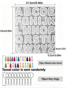 DIY Jewelry Making Silicone Letter Molds, 26 English Alphabet Epoxy Resin Molds, Suitable For DIY Keychains, Pendants, Earrings, Jewelry, Home Decor - Multicolor - View 8