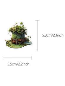50pcs Green Forest Phone Stickers, Creative Aesthetic Design Transparent Stickers, Suitable For Phone Cases, Tablets, Laptops, Luggage, Cars, Notebooks, Helmets, Guitars, Skateboards, Storage Boxes, Handwritten Journals - 50pcs - View 4