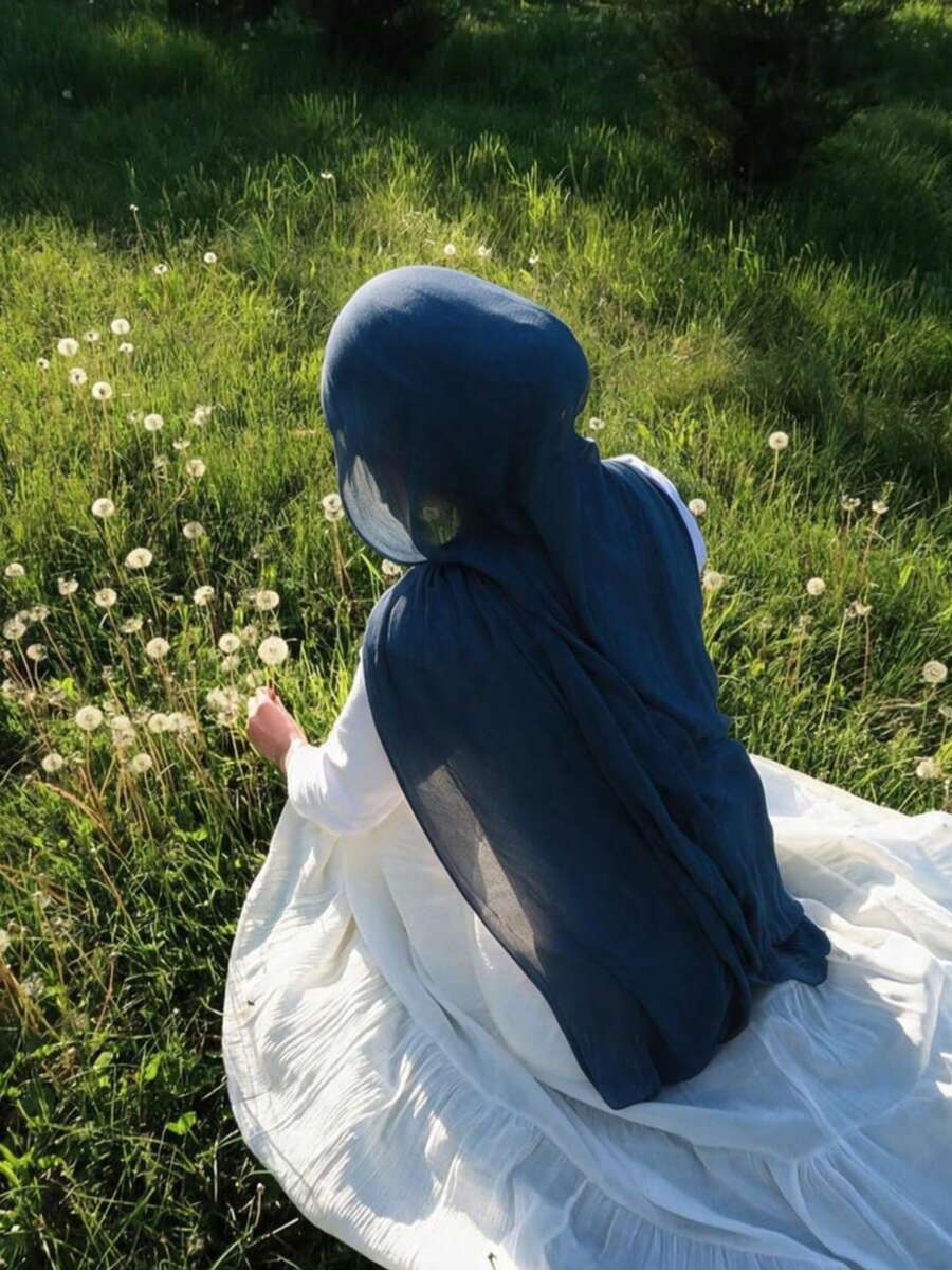 1件女款休閒雪紡穆斯林頭巾，女性日常佩戴頭巾