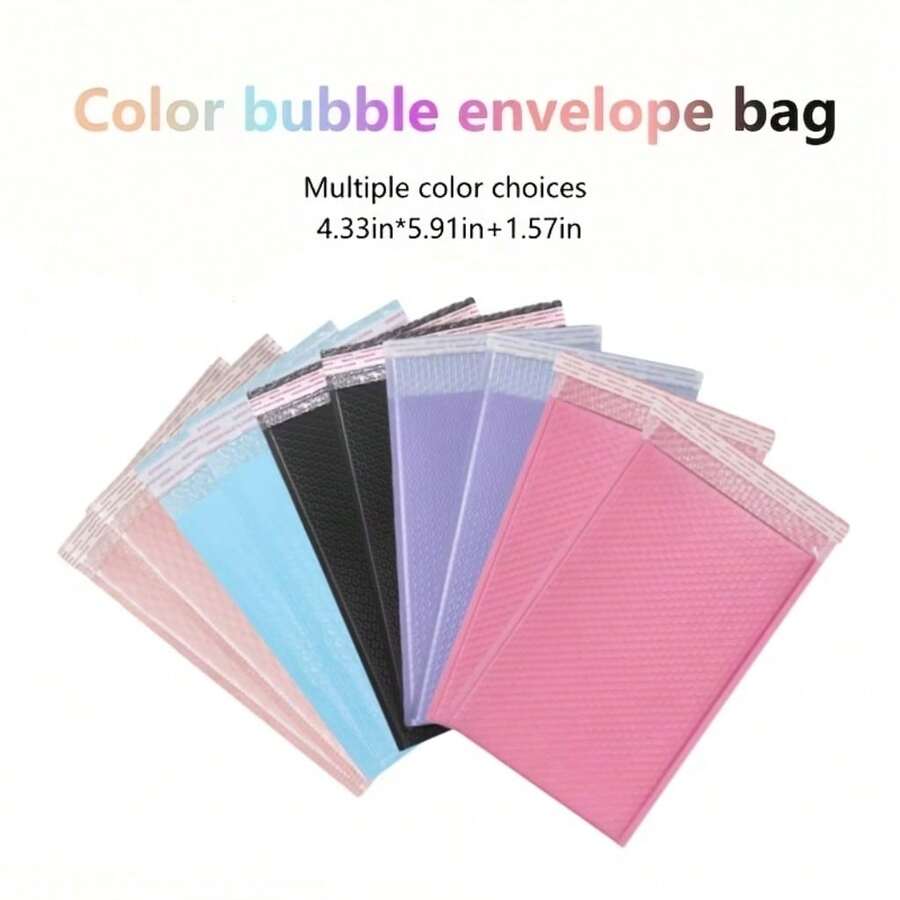 5/10/15/25/30/40pcs Colorful Filled Polyethylene Bubble Mailers, Multi-Color Mixed Bubble Bags, Small Business Packages, Shipping Envelopes, Mail Envelopes, Parcel Bags, Bubble Bags, Shipping Supplies
