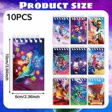 Hasbro 10pcs Mario Cartoon Mini Spiral Notebooks, Cute Memo Pads, Colorful Party Favors, Mini Spiral Notebooks, Sticky Notes, Notebooks, Birthday Party School Classroom Gifts - Multicolor - View 6