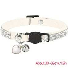 Rhinestone Cat Collar Breakaway With Bell, Diamond Cat Collar With Safety Buckle Quick Release For Girl Boy Small Kitten Pets Puppy,Cute Soft Female Male Cat Collars - Beige - View 1