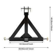 OUKANING 3 Point Triangle Trailer Hitch With 3 Pins, Heavy Duty Black Iron 2 Inch Receiver Tractor Drawbar Hitch For Farm Compact Tractor Trailer Towing - A - View 4