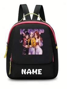 Personalized Back To School Backpack, Casual Versatile Music Idol Theme Print, Zipper Closure Nylon Material, Adjustable Shoulder Straps, Hand-Carry, Dancing, Shopping, Outdoor Trips, Birthday Gift, Aesthetic, Fandom-Core, Concert Essentials - Multicolor - View 29
