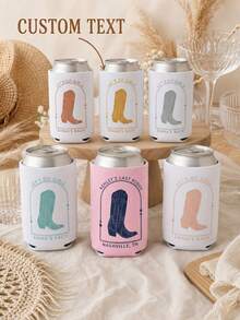 Manchon isotherme personnalisé pour boisson de mariée avec texte, manchon isotherme portable pour boisson, convient pour les événements d'enterrement de vie de jeune fille. Cadeau idéal pour les rassemblements pré-mariage des filles et les cocktails en plein air, souvenir unique rempli de doux souvenirs de mariée. - Multicolore - Voir 1