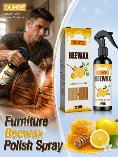 OUHOE Multifunctional Wooden Care Spray - Beewax Essential Oil Wax Spray Restore Wood Luster Reduce Scratches Wear-Resistant Removes Stains Prevents Mold And Moisture Suitable For All Wooden Furniture & Floors In The House