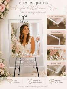 Photo Wedding Welcome Sign, Wedding Rehearsal Sign, Modern Wedding Sign, Acrylic Welcome Sign, Wedding Photo Sign, Welcome To Our Wedding - Multicolor - View 6