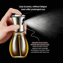 Oil Sprayer For Cooking - Olive & Avocado Oil Spray Bottle,  Glass Mister With Adjustable Nozzle, 2-In-1 Dispenser For Kitchen, BBQ, Baking - View 3
