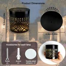 Solar Mandala Wall Light, Projection Flower Shade Lamp For Halloween Thanksgiving Christmas Party Ambiance, 4-Season Use For Garden Decoration, Landscape, Yard, Lawn, Deck, Pathway, Holiday Gift - 1PC - 查看 11