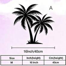 1pc Tropical Palm Tree Metal Wall Decor - Classic Iron Palm Tree Sculpture With Leaves, Outdoor Palm Tree Wall Art Suitable For Yard, Beach House Decoration - Holiday Gift For Christmas, Halloween, Valentine's Day All Year Round - Palm Tree, Christmas Decor - Black - View 6