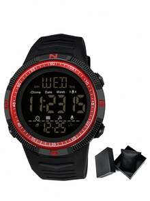 SANDA. SANDA Single Display Digital Watch For Men, Fashion Student Wristwatch With Luminous & Waterproof Function - one-size - View 14