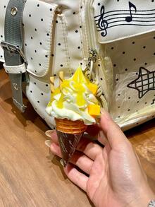 冰淇淋水果甜筒包包吊飾，草莓、櫻桃、青葡萄、芒果、巧克力水果奶油冰淇淋造型鑰匙圈，3D甜美包包配件裝飾，適合日常出行的創意禮物，也適合送給朋友、家人、情侶、閨蜜，適合作為萬聖節、聖誕節、情人節禮物 - 彩色 - 查看 16