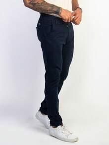 Urban Zone Jeans Men's Slim Fit Casual Twill Pants With Elastane - 海洋 - 查看 7