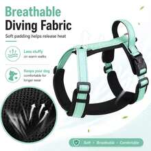 No-Pull Dog Harness With Free Car Safety Leash, Adjustable Reflective Dog Vest Harness With Soft Handle, Heavy-Duty Breathable Pet Chest Harness, Suitable For Small, Medium, Large Dogs, Comfortable Dog Walking Harness For Outdoor Training And Travel, Battery Not Included - Green - View 4