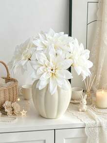 12/20Pcs Artificial Dahlia Flower Heads With Stems For Home Room Wedding Decor, Outdoor Restaurant Centerpieces, Parties, Gifts, Bridal Bouquets, Valentine's Day Mother's Day Decor, DIY,Wall Arch Background Decor Accessories, Front Door Yard Decor - Milky White - View 1