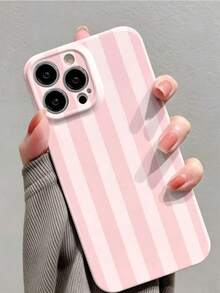 1pc Minimalist Girl Style Pattern Perforated Glossy Film Full Coverage Hard Phone Case Compatible With IPhone 11/12/13/14/15/16 Pro Max - Multicolor - View 1