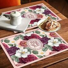 1pc Camellia Pattern Printed Diatomaceous Earth Kitchen Dish Drying Mat, Absorbent Dish Drying Pad, Coffee Machine Mat, Dishwashing Mat, Sink Mat, Kitchen Countertop Protector, Suitable For Cups, Plates, Tableware And Kitchen Decor - Multicolor - View 9