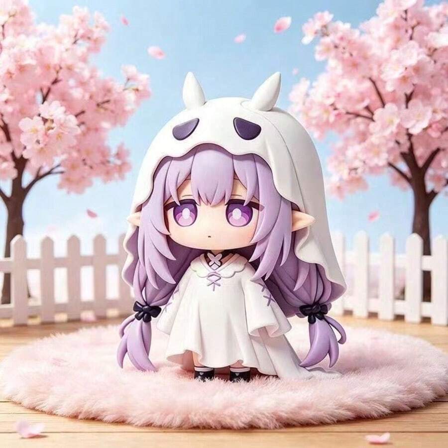 Ghost -- Butterfly Q Version -- Cute Anime Reaper GK Model Toy Figurine Desktop Ornament Gift - Violet Purple - View 1
