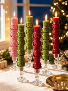 1pc Stacked Nutcracker Shaped Scented Candle, Christmas Atmosphere Decorative Candle, Suitable For Home Tabletop Decor, Holiday Party Decoration And Christmas Guest Gifts, Christmas, New Year, Winter Holiday - 1PC - View 3