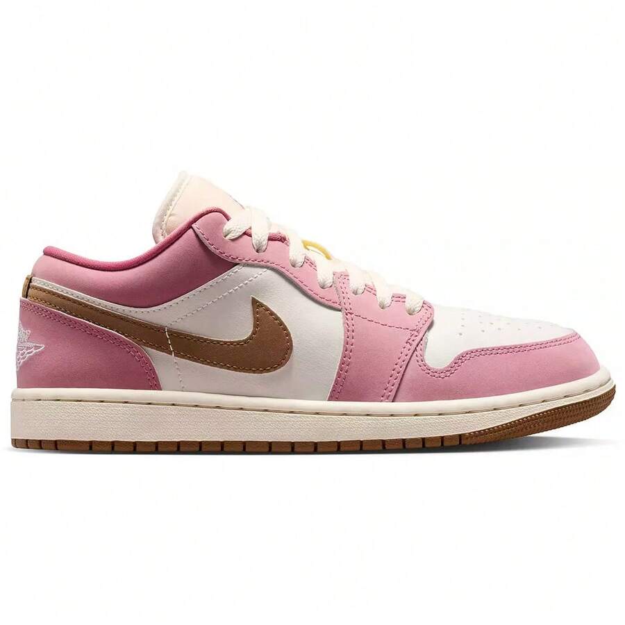 Nike Air Jordan 1 Low Women's Shoes Desert Berry/Sail/Lt British Tan/Chalk DC0774-609 | Low-Top Versatility, Everyday Wearable - 桃粉色 - 查看 1