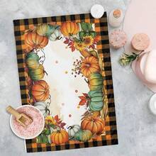 2/4/48pcs Autumn Series Multi-Color Pumpkin Border Pattern Printed Kitchen Towels - Ultra Soft, Highly Absorbent Polyester Tablecloths And Hand Towels, Perfect For Holiday Decor, Kitchen Decor, Party Decor. - Multicolor - View 9