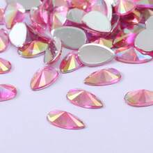 ICIQ 50pcs 8*13mm Acrylic Non-Hotfix Rhinestones Flat Back Teardrop Shape AB Color DIY Jewelry Crystal Stones For 3D Nail Art, Clothing, Wedding Outfits - 8mm*13mm - View 20