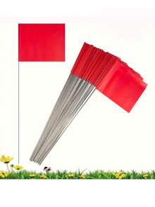 18pcs Multi-Function PVC Marker Flags Red Blue Orange Marker Flags Measurement Landmark Flags Irrigation Marking Small Flags Halloween - Multicolor - View 8